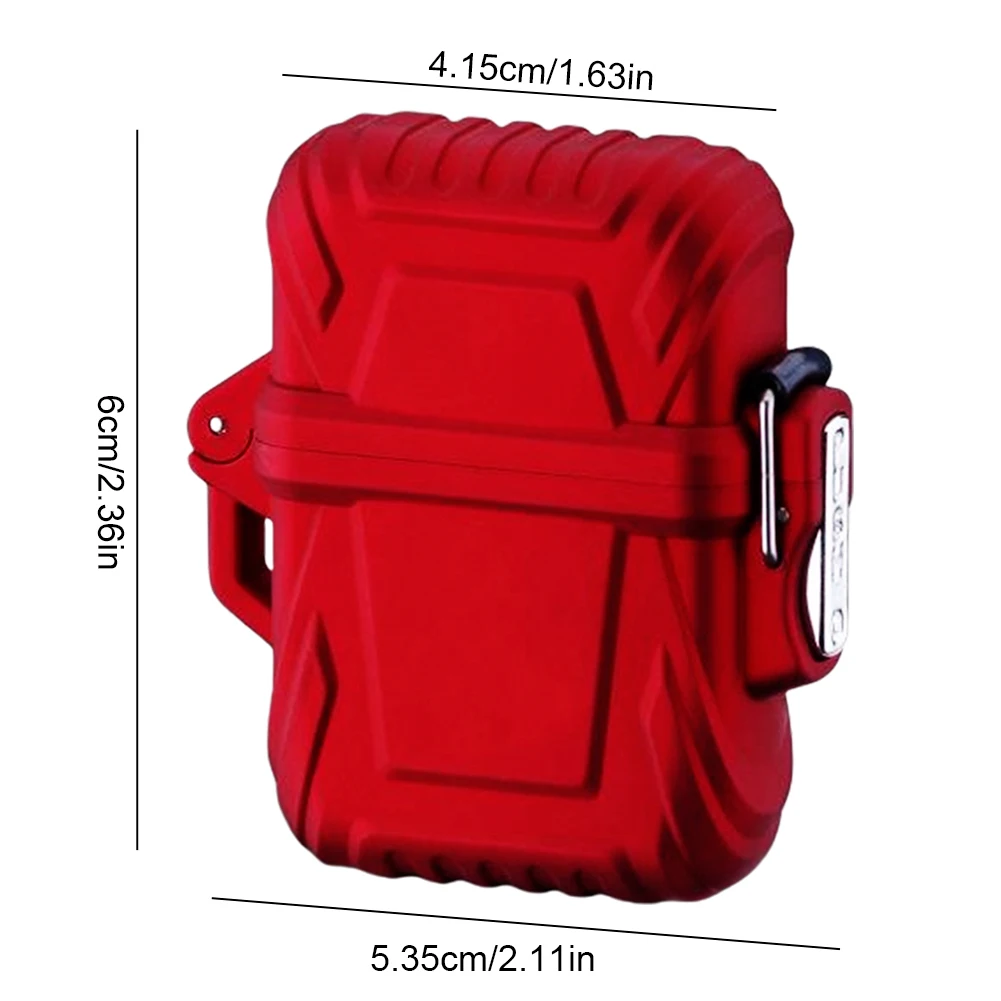 2 قطعة حافظة ولاعة واقية غطاء ولاعة IP56 مقاوم للماء البلاستيك Firestarter مع صافرة الحبل متعددة الوظائف للرجال #6