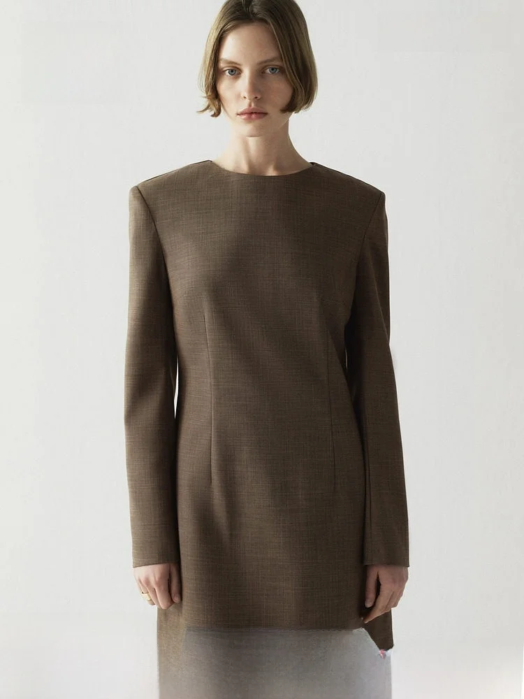 

H&M Новая весенняя женская повседневная прямая туба-рубашка с подплечниками из полиэстера, вискозы и спандекса, с длинным рукавом, облегающая, на каждый день