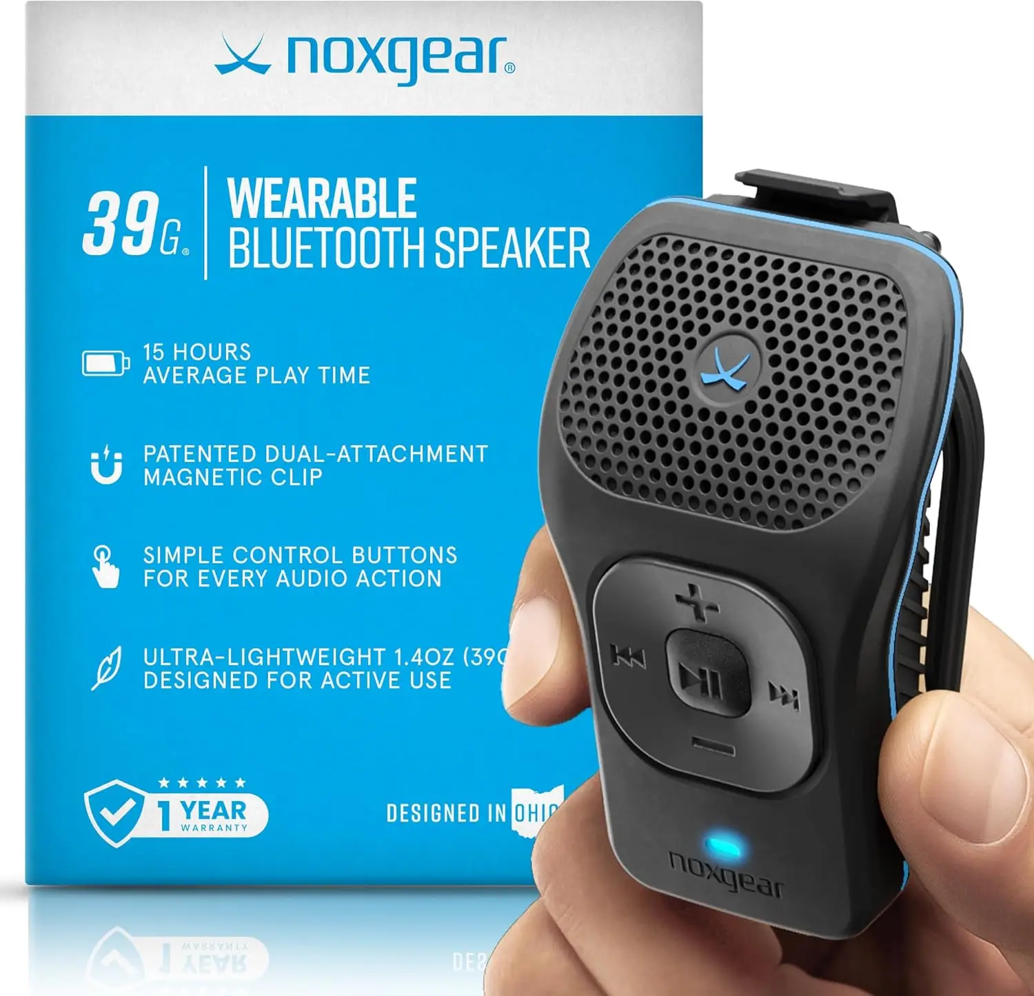 

Водонепроницаемая портативная Bluetooth-колонка с магнитным креплением, 15 часов работы, радиус действия 30 метров, с микрофоном