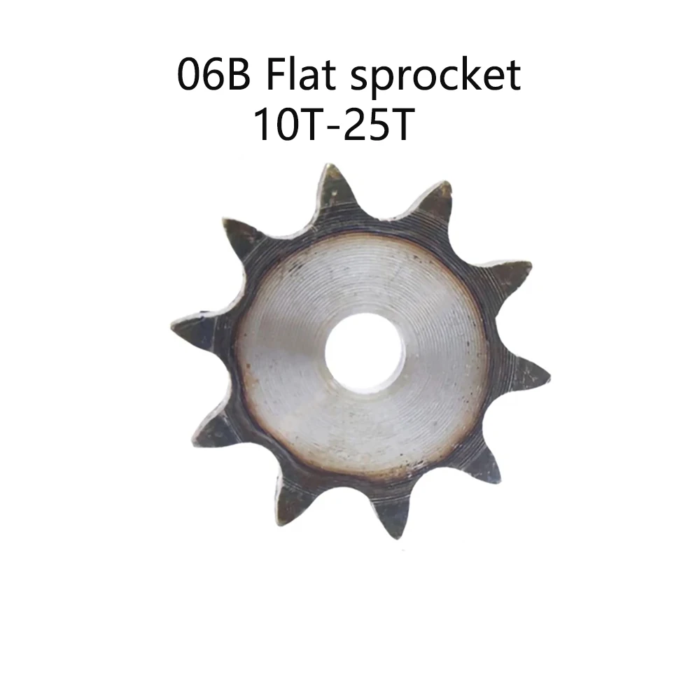 06B Flat Chain Gear 10/11/12/13/14/15/16/17/18/19/20-25 Teeth Industrial Flat Sprocket Wheel Carbon Steel Tooth Pitch 9.525mm