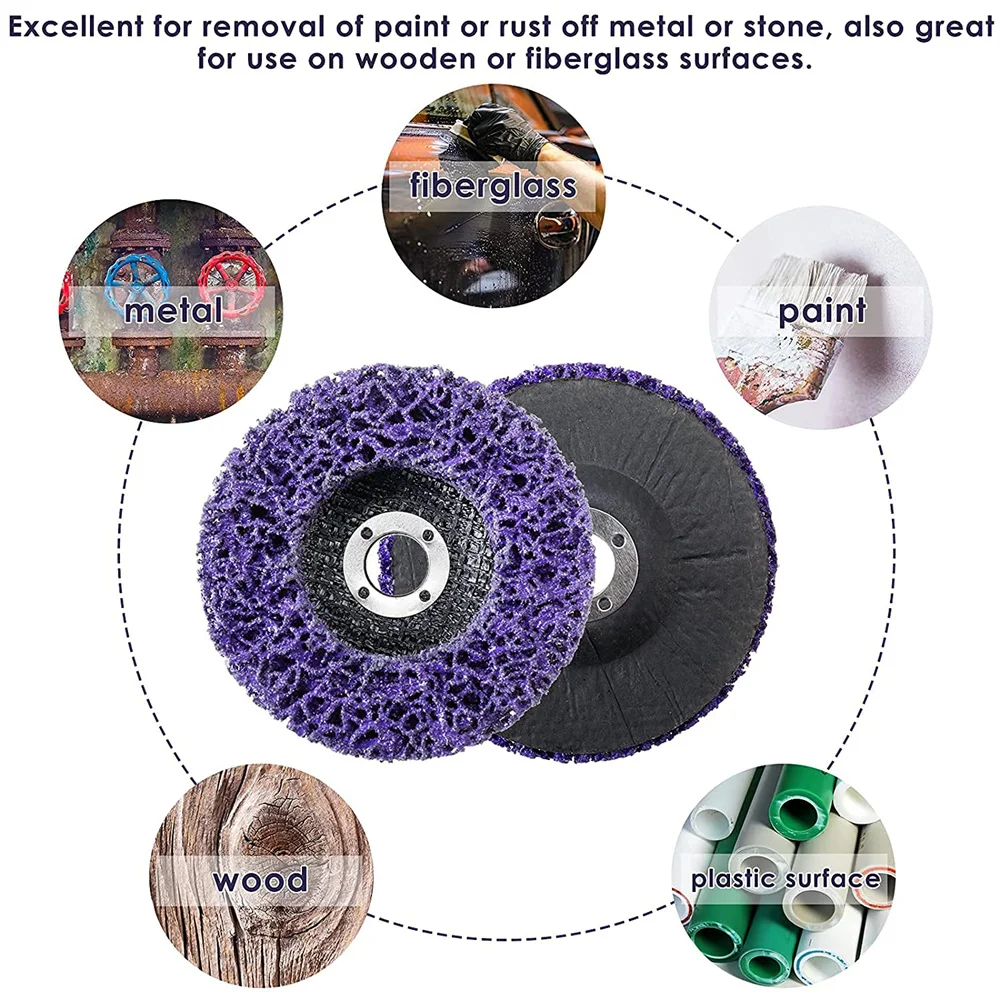 1pcs 100-125mm Poly Strip Disc Abrasive Wheel Paint Rust Remover Clean Grinding Wheels for Motorcycles Durable Angle Grinder Car