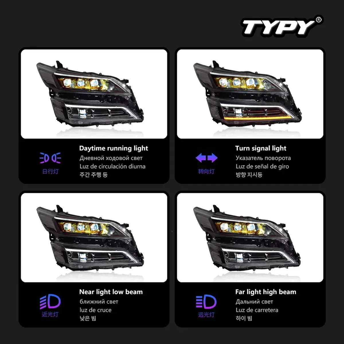 

TYPY Car Headlights LED For Toyota Vellfire Car Lamps Daytime Running Lights Dynamic Turn Signals Car Accessories 2018-2023