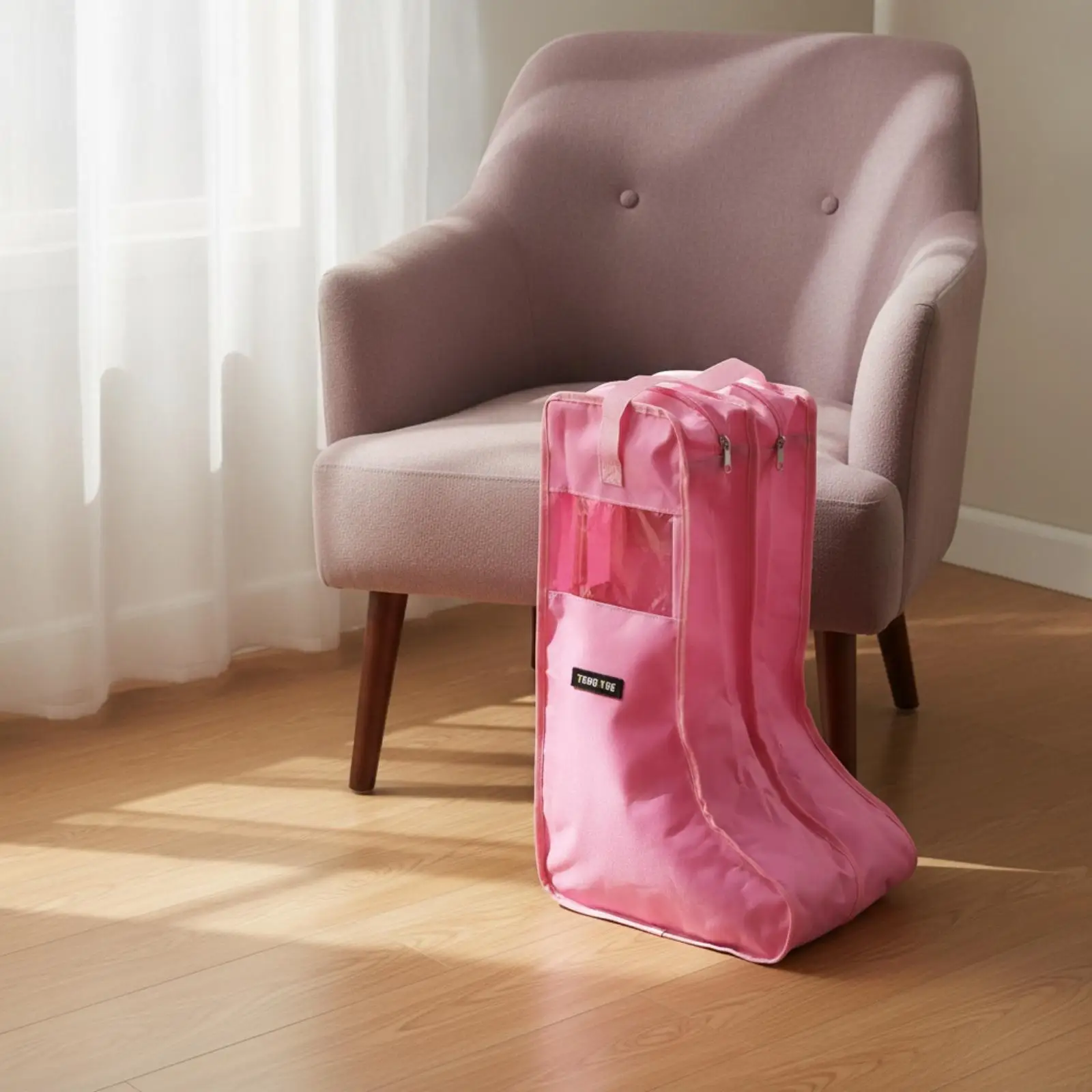 Tall Boot Bag Upright Boot Bag with Transparent Window Heavy-Duty Zippered for