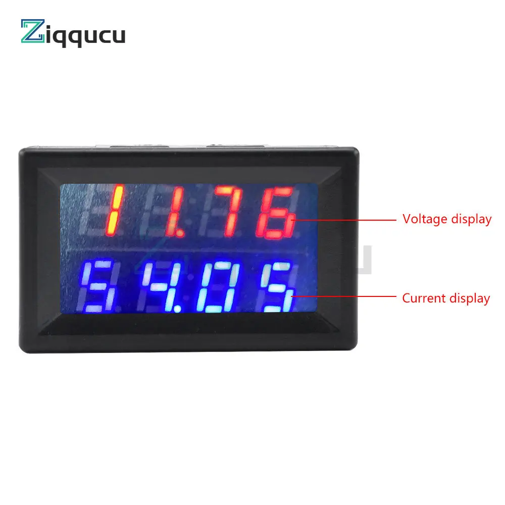 High Precision Dual LED Digital Display Voltmeter Ammeter 4 Bit Red/Blue Voltage Current Meter 0-100V 50A 100A//0-200V 50A 100A