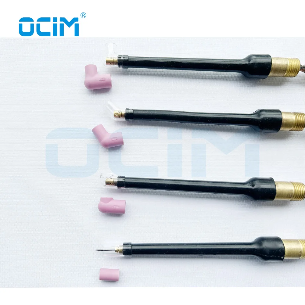 MINI Gun W-125 Long Micro Tig Welding Torch Head With Ceramic Cup and Glass Nozzle For Limited-access Joints