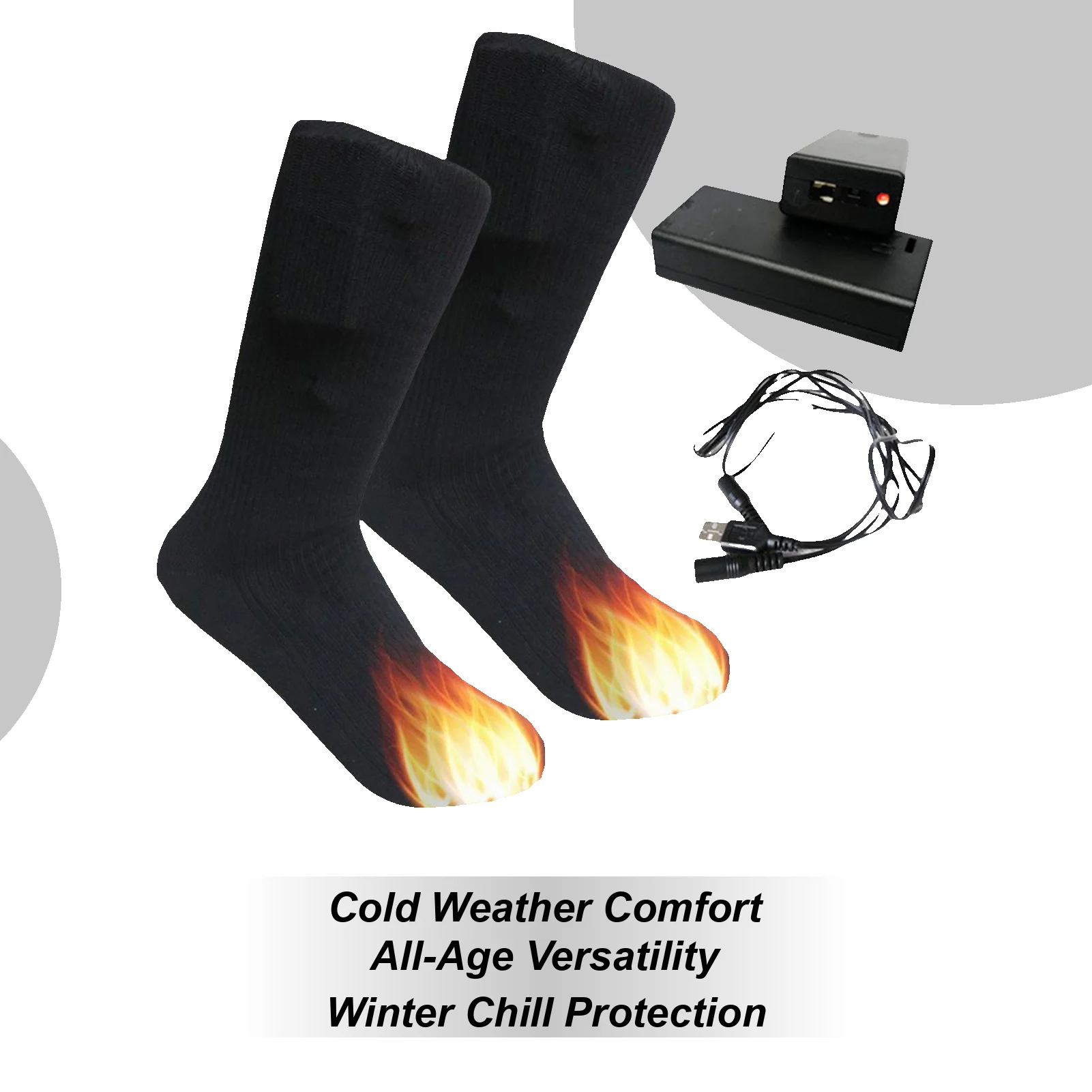 جوارب جديدة ساخنة مريحة وقابلة للغسل، حتى تسخين للرياضات الشتوية والتزلج على الجليد والسفر المنزلي في الهواء الطلق #1