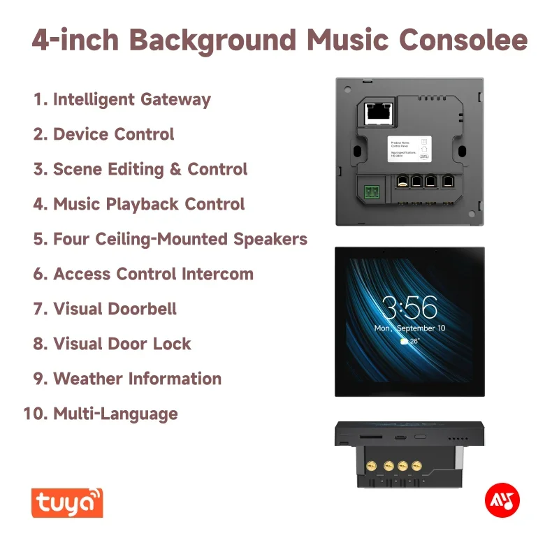 Android Smart Home 4-inch Touch Screen Electric Smart Switch Zigbee/Wi-Fi APP Control IPS Display Flip Design Tuya Hotel