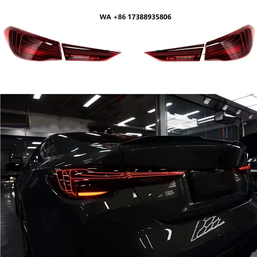 Pair Red LED Tail Light Assembly for 4 Series M4 G82 G83 G22 G23 CSL Style 2020-2024 Rear Lamp Car Lights
