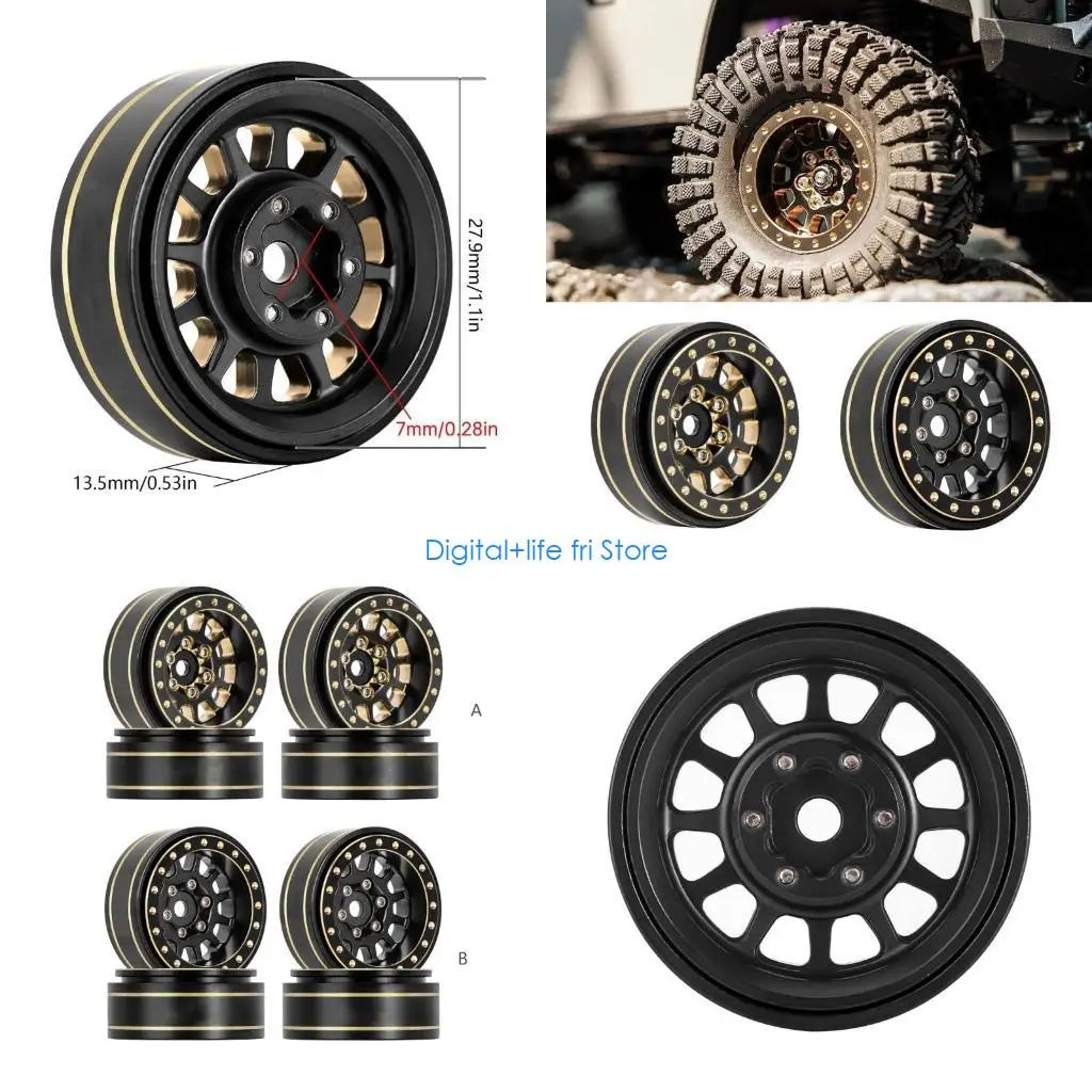 

E06D Аксессуары для обновления радиоуправляемого автомобиля Диски с бисером Колеса с 12 спицами для 1/18 TRX4M 1/24 SCX24 колесо
