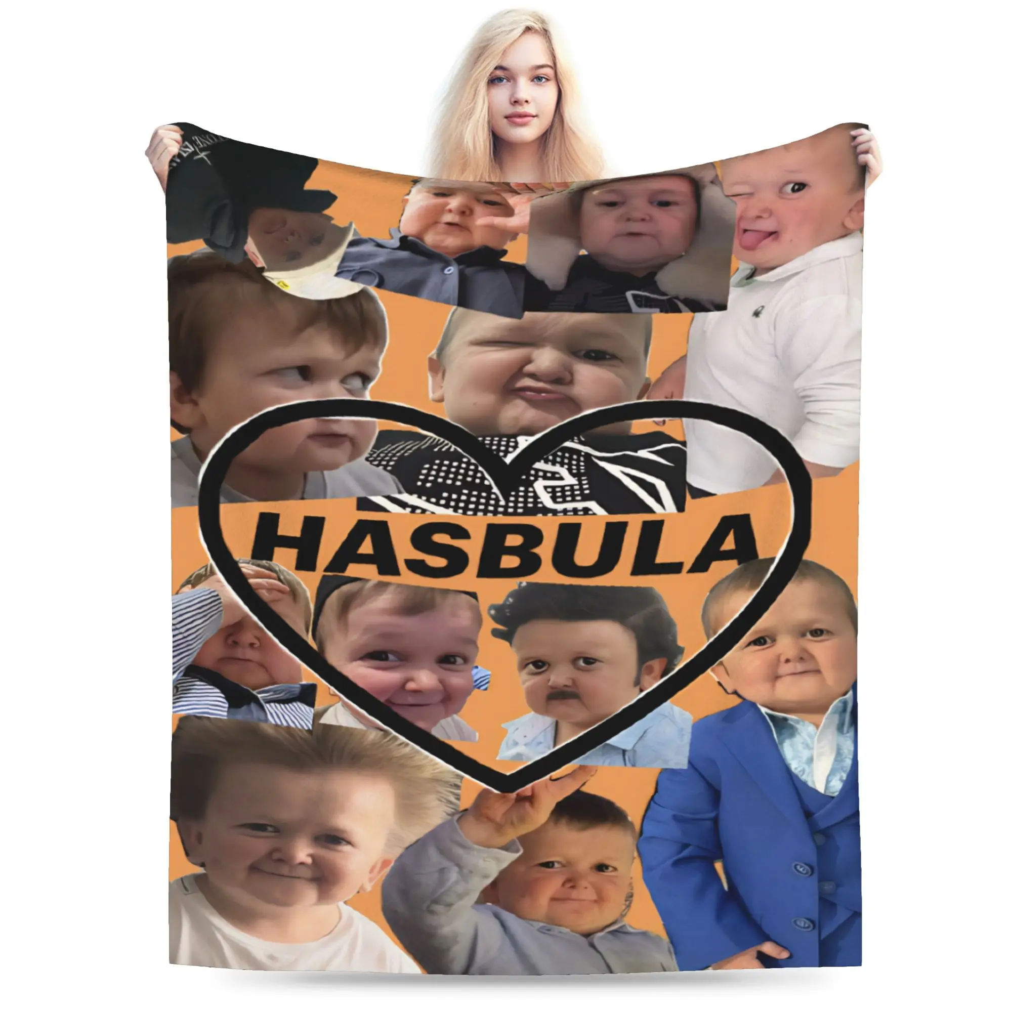 Hasbulla funny Collage Merch Blanket Lightweight Thin Fleece  Throw Blankets Cozy Bedding Throws
