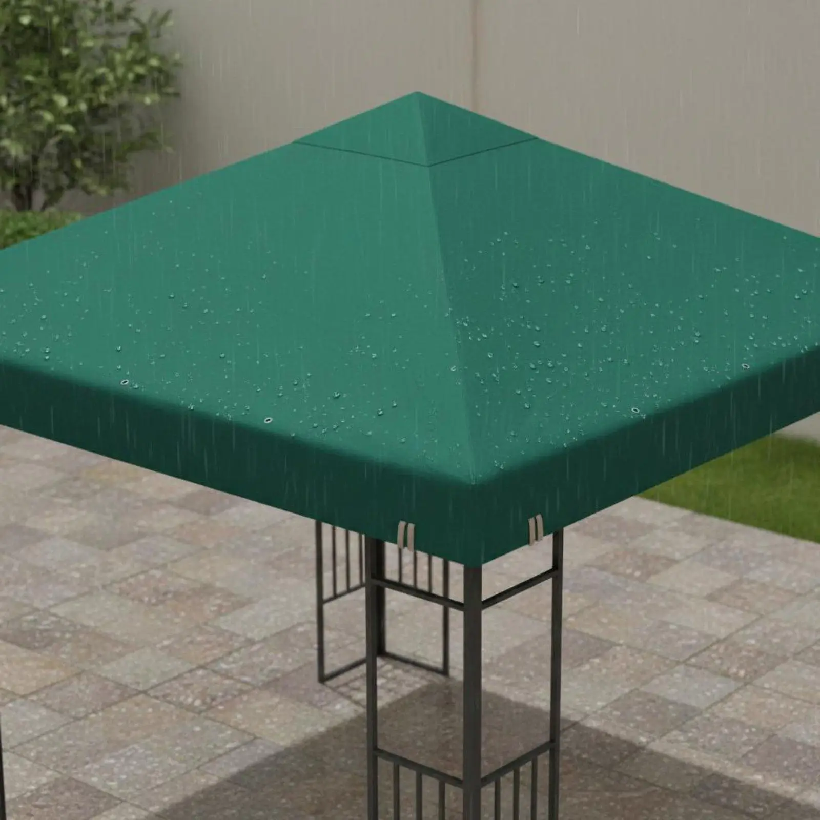 10x10 Gazebo Canopy Replacement Double Layer Tent Top with Vented Design for Backyard Patio Use