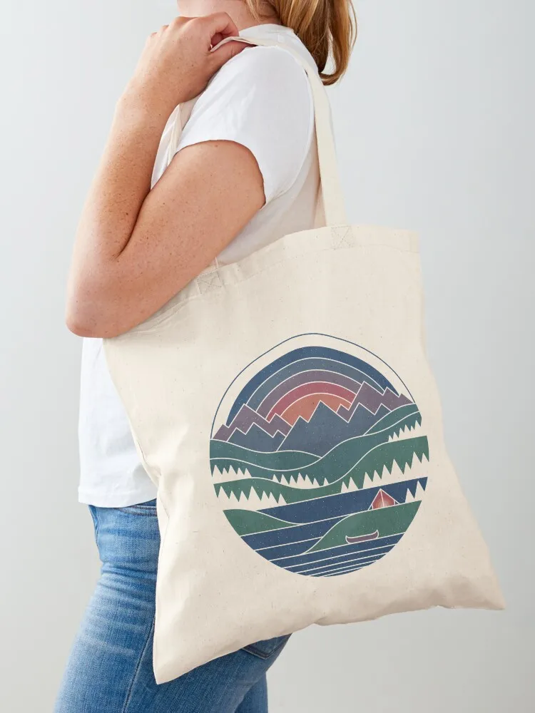 The Lake at Twilight Tote Bag reusable shopping bag tote bag men canvas tote
