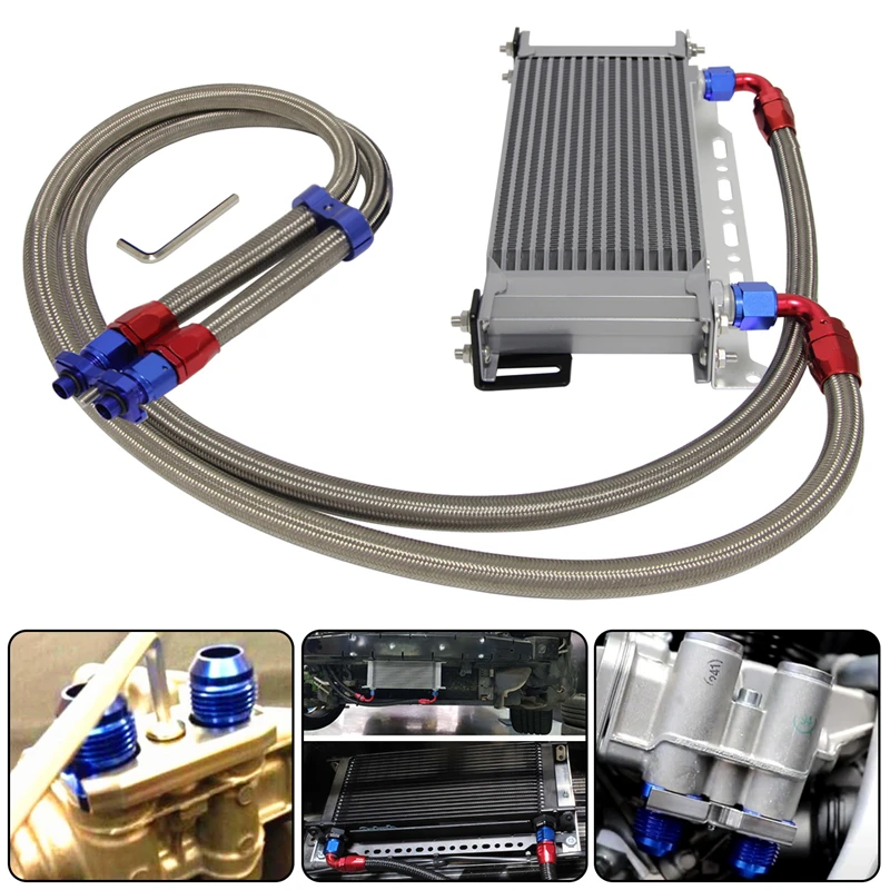 

AN10 16 Row Oil Cooler Kit Fit For BMW E82 135i E36 E46 M3 E90 E92 E93 335i 335xi Black/Silver