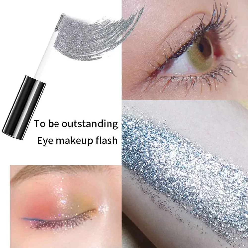 Diamond Shimmer Mascara Glitter Lash Mascara Waterproof Long Lasting Shimmer Gloss Mascara Long Curl Mascara Eyeshadow Makeup