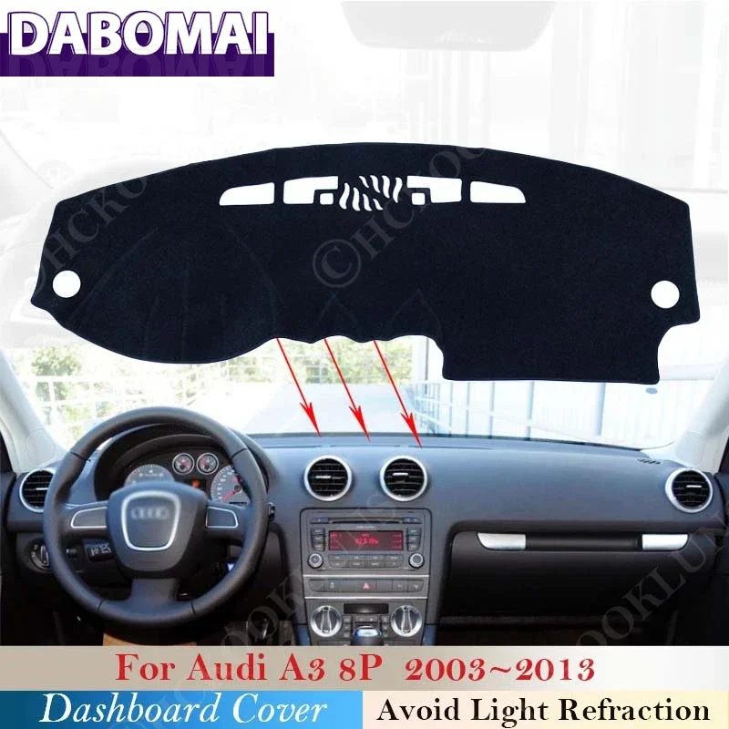 

Солнцезащитный козырек для приборной панели, анти-УФ-ковер S-line 2011, защитный чехол для приборной панели, полиэстер для Audi A3 8P 2003 ~ 2012, аксессуары