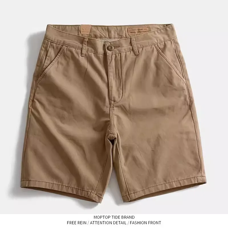 Summer Thin Retro Washed Casual Shorts Loose Fit Straight Leg Elastic Waist Large Size Five-Quarter Length Men's Loose Fit ...