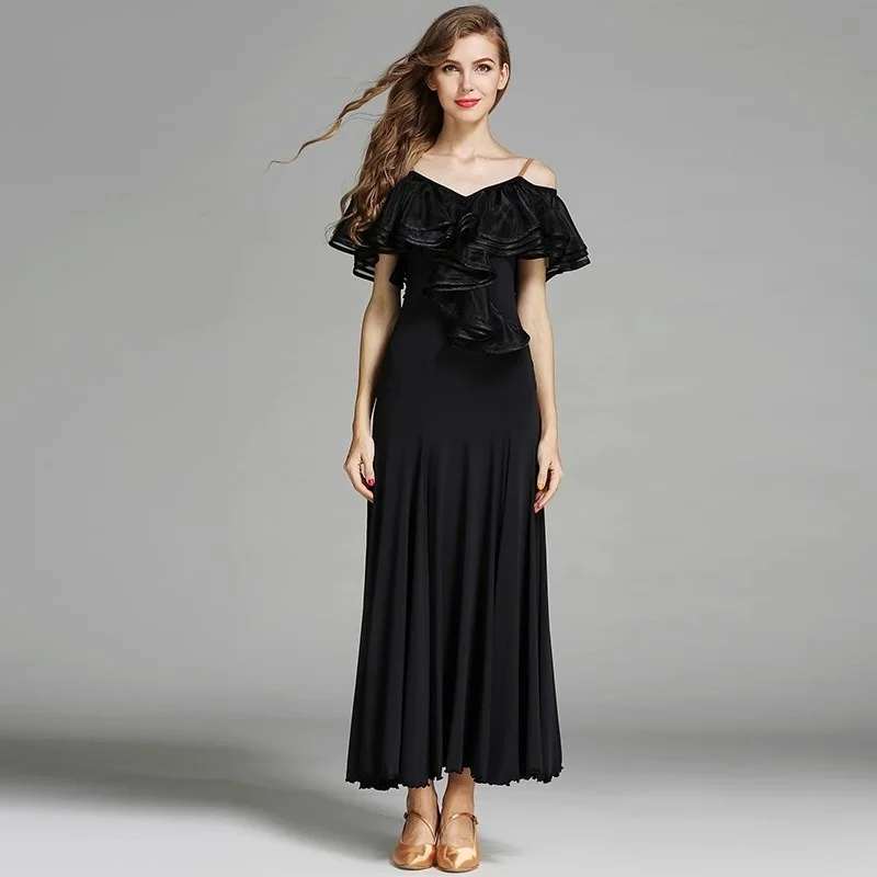 gonna lunga da ballo classica francese da donna, colletto a foglia di loto, danza moderna, costume da spettacolo teatrale, abito da ballo rosso