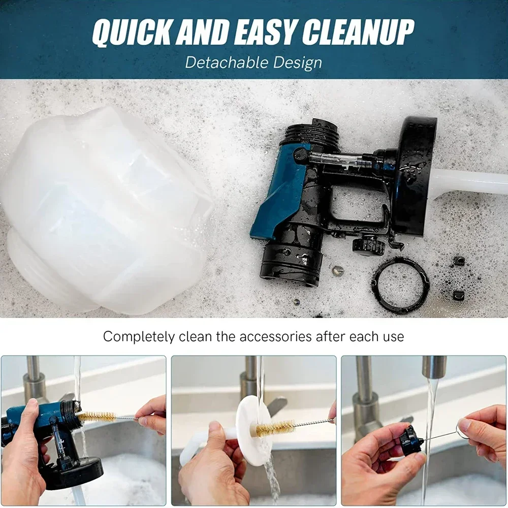 800ML Electric Spray Gun Cordless Paint Sprayer Auto Furniture Steel Coating Airbrush Compatible For Makita 18V Battery image 2