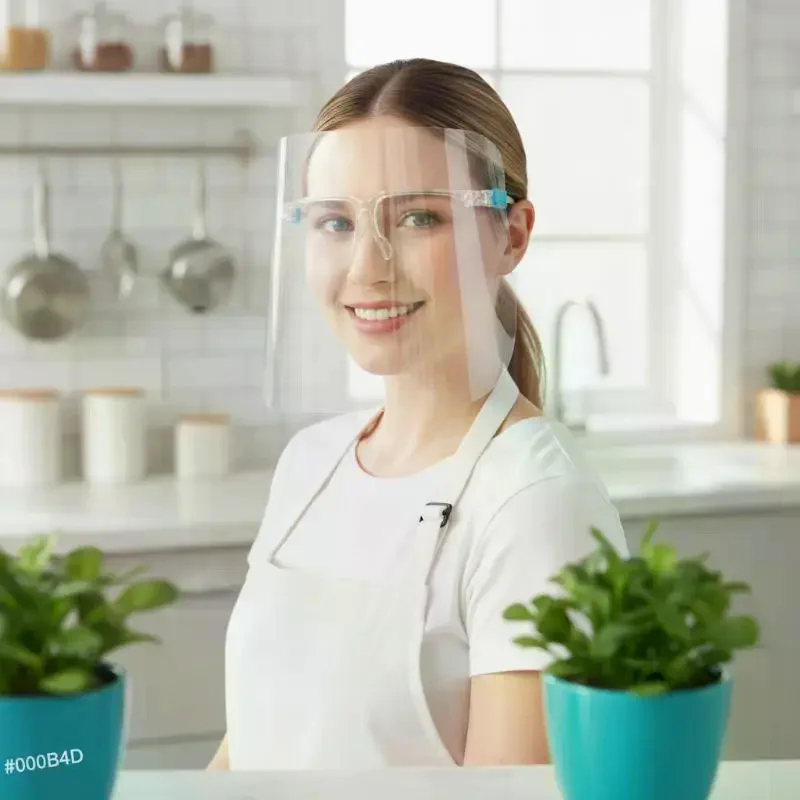 Face Shield Transparent Full Face Cover Anti-Oil Splash Proof Safety Protective Gear for Kitchen Cooking Salon Work