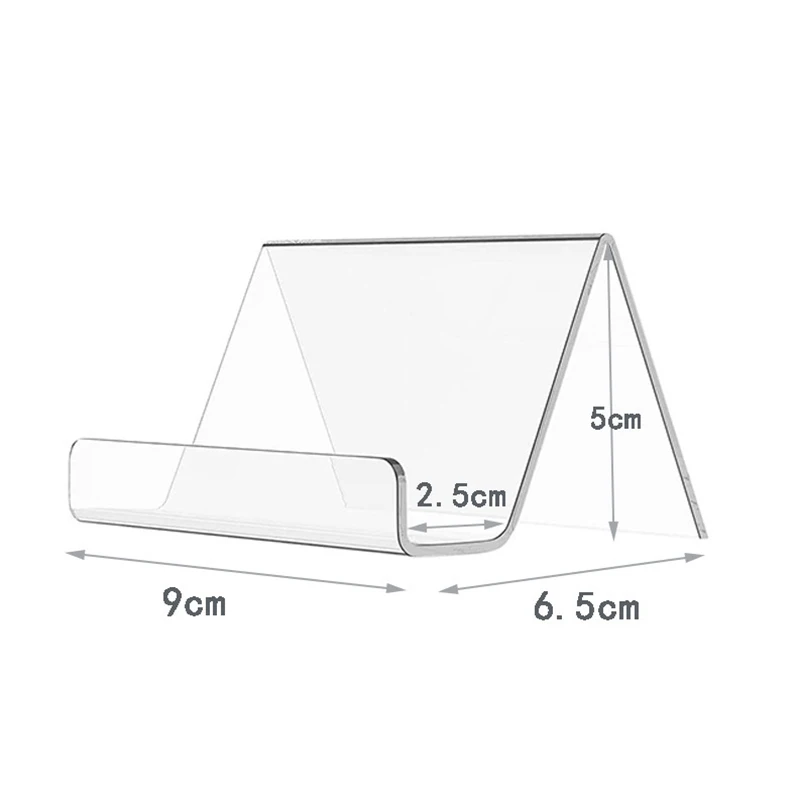 1pc Transparent Acrylic Desktop Business Card Holder Desk Shelf Box Storage Display Stand Restaurant Office Supplies