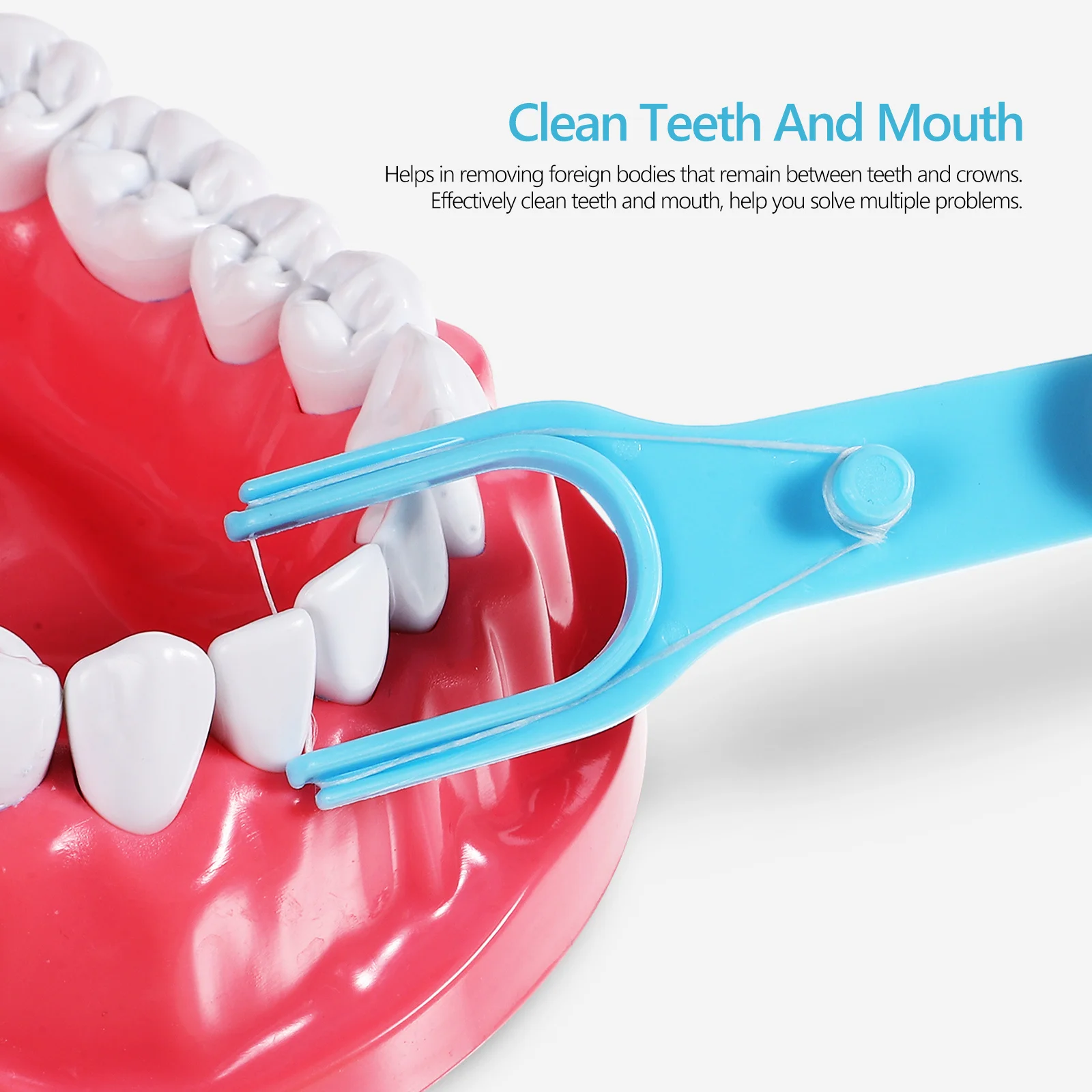 

8 pcs Reusable Dental Holder 2 Replacement Rolls Smooth Thread For Cleaning Teeth Between Crowns Long Handle Travel Use Floss