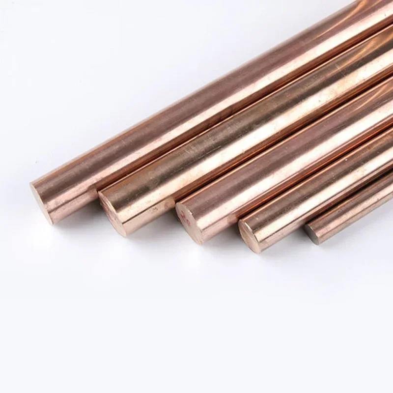 C17200 Copper Beryllium Alloy Bar Cylinder Diameter 1mm-45mm High Thermal Conductivity Electrolytic Electrode Rod 100 200 500mm
