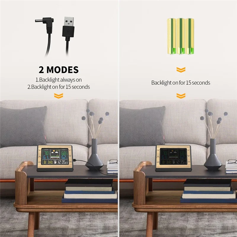 ABGN Беспроводная метеостанция 6-дюймовый цветной экран цифровой измеритель температуры и влажности станция прогноза погоды с датчиком