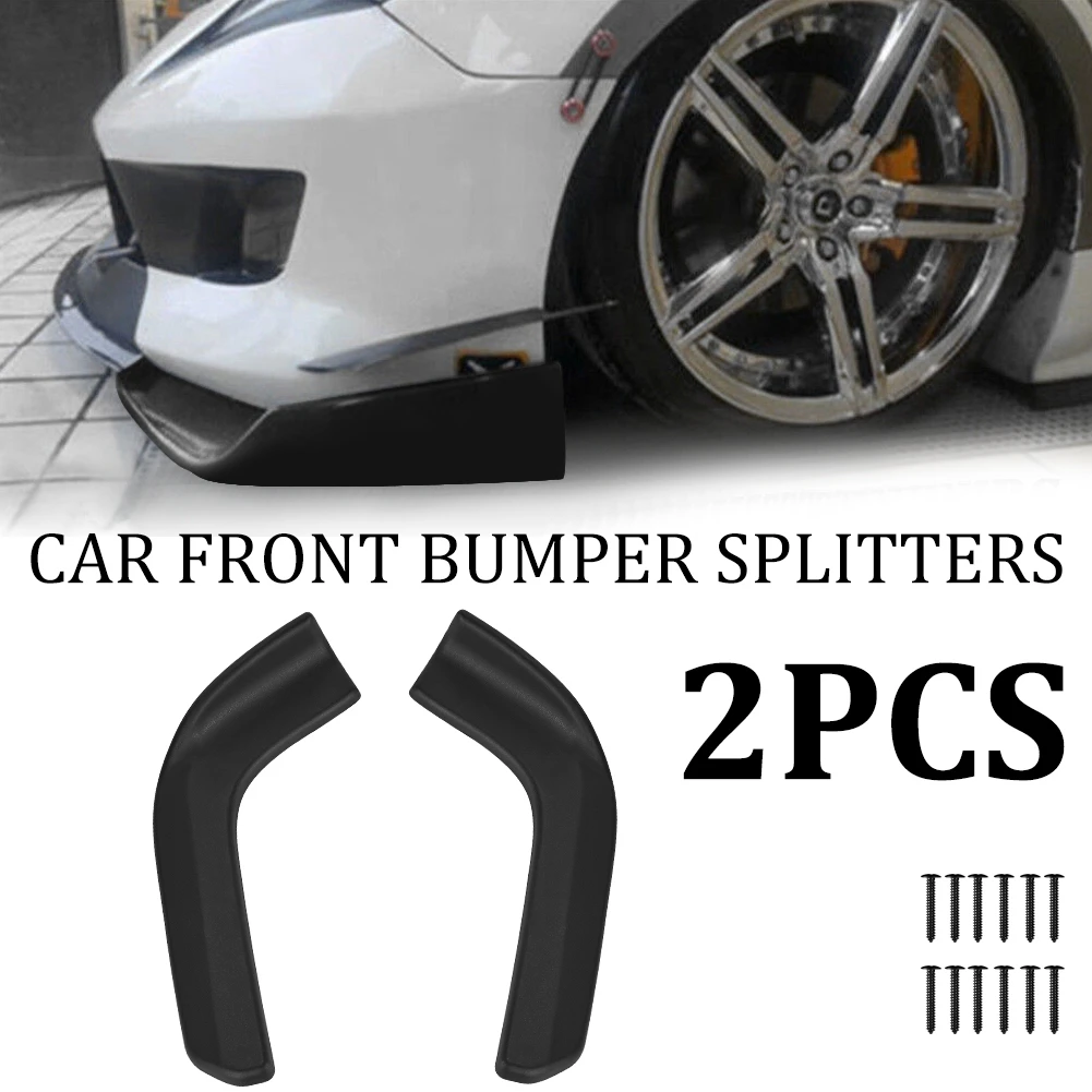 

2Pcs Car Front Bumper Lip Splitter Universal Body Shovels Bumper Lip Spoiler Replacement Kits Easy Install