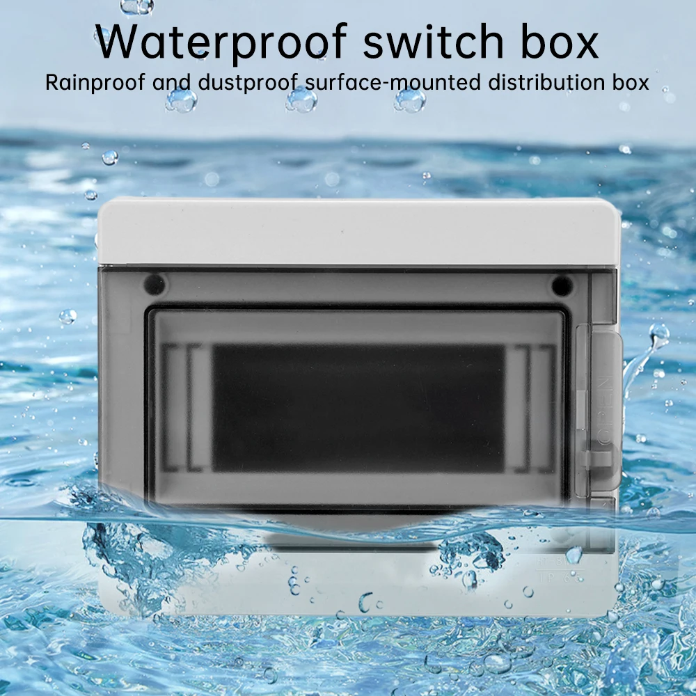 Caja de distribución de disyuntores, caja de conexiones eléctricas para exteriores, protección de distribución de energía, Caja impermeable, HT-5/8/12