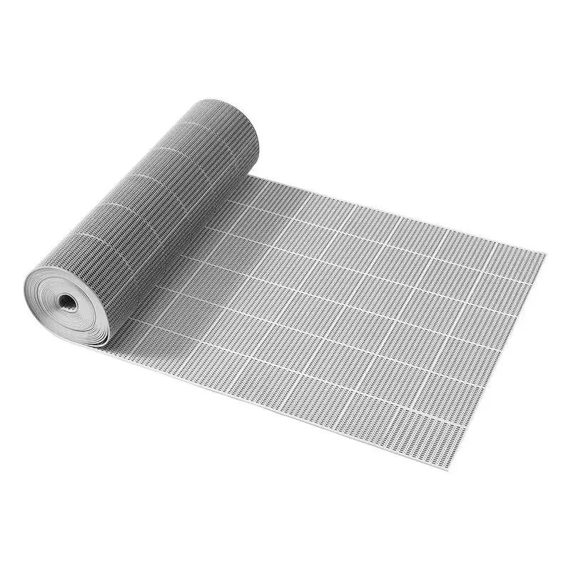 Tapis de drainage, 3 x 50 pieds, tapis de sol commercial antidérapant en PVC, tapis de drainage d'eau pour zones humides, tapis creux enroulable pour extérieur, intérieur, restaurant, piscine, patio, salle de bain, toilettes, gris