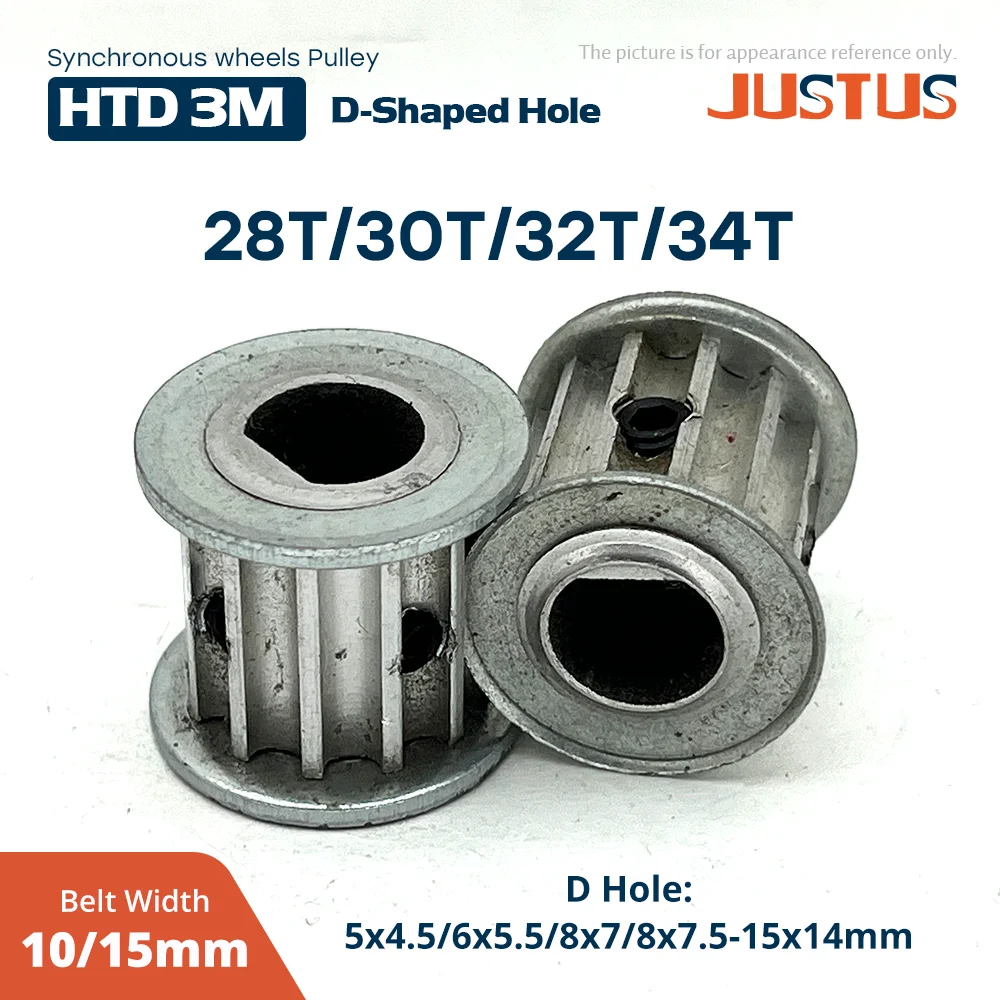 

28T/30T/32T/34T HTD 3M Timing Pulley AF Type D-hole 5x4.5mm~15x14mm Synchronous Wheel Drive 11/16mm Bandwidth Pitch 3mm