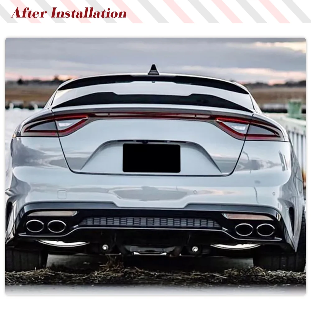 Car Rear Racing Spoiler Carbon Fiber Rear Spoiler for Kia Stinger 2018-2023 Rear Trunk Boot Spoiler Wing Body Kits Rear Wing Lip