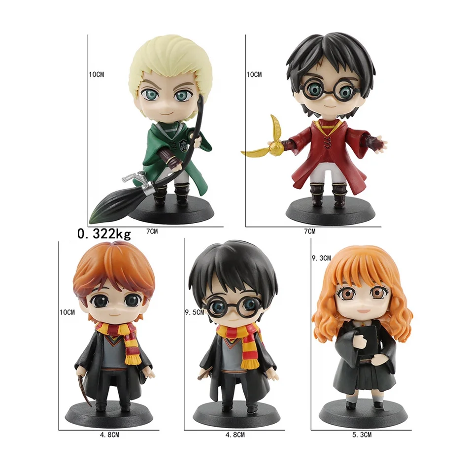 Harry Potter Q Version Action Figures - Cartoon Character Toys Car Cake Toppers Hot Movies Theme Children's Gift Collectible