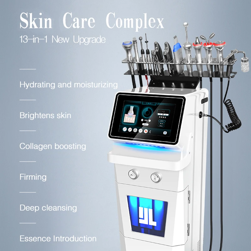 13 in 1 Facial Spa Hydra Dermabrasion Magic Bubble Cleaning Oxygen Jet Aqua Peel Deep Hydrating Newest Skin Management Machine