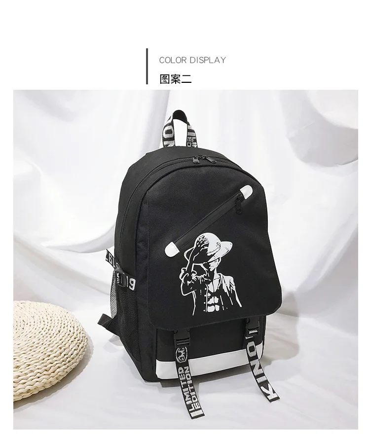 Japanese anime One Piece Handsome backpack Luffy patterned backpack Small gift