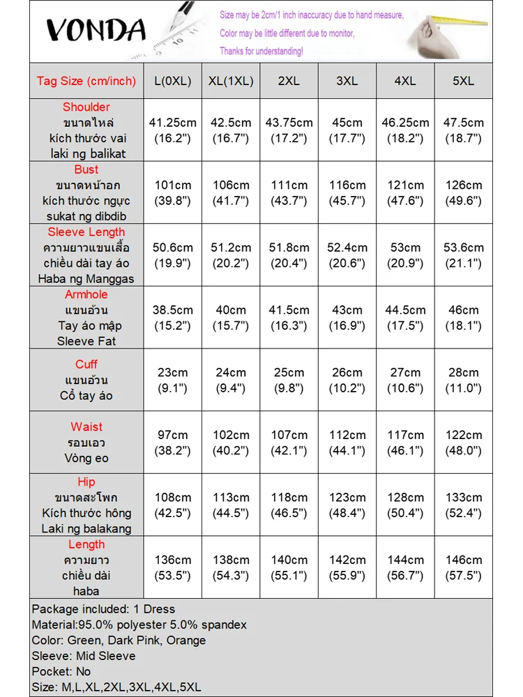 PLUS ขนาด 5XL VONDA VINTAGE Floral พิมพ์ Maxi ชุดผู้หญิงฤดูร้อนพรรค Vestidos 2025 รอบคอพัฟแขน Casual Robe