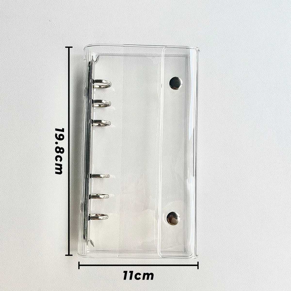 A6half Transparent PVC Loose-Leaf Notebook Cover Folder 6 Ring Binder Journal Planner School Stationery Scrapbooking