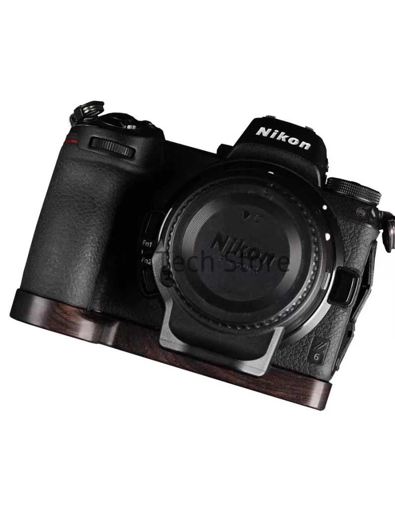 Base de madera para empuñadura, soporte de placa de nogal de ébano para Nikon Z5, Z72, Z62, Z6II, Z7II, trípode, equipo de fotografía
