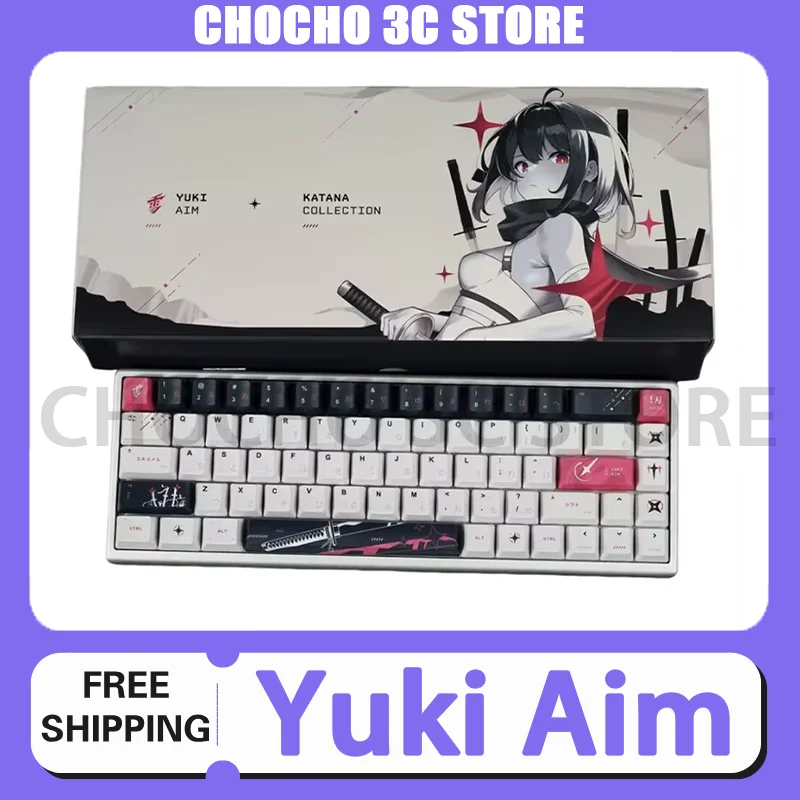 Yuki Aim Katana Magnetic Switch Keyboard Anime E-sports Gaming Mechanical Keyboard With Oem Japanese Words Keycaps For Desktop