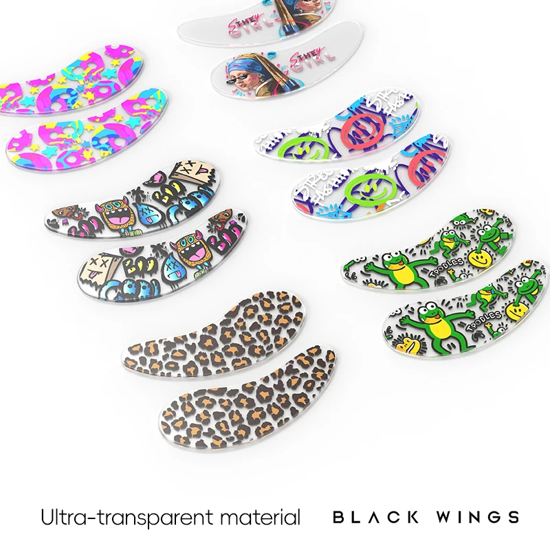 BLACKWINGS Parche de silicona para ojos Máscara de pestañas injertadas de diseño original reutilizable |   Parche de cuidado específico para la piel |   Patrón original esencial