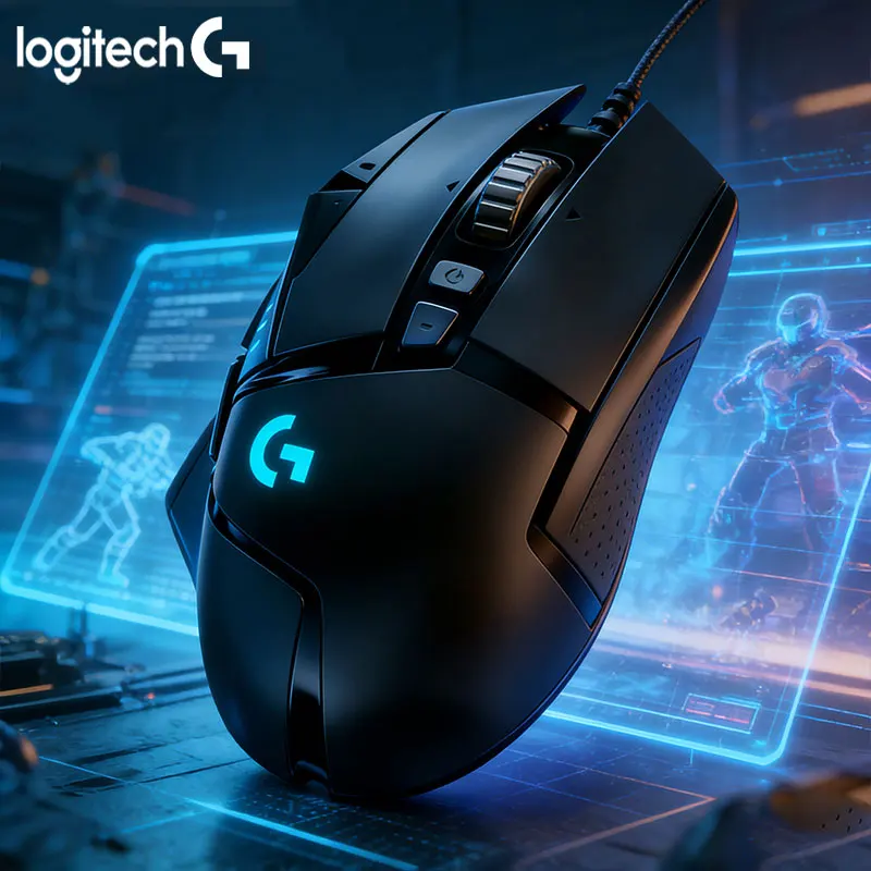 

Мышь Logitech G502 проводная, легкая, с двумя режимами работы, бесшумная, с низким уровнем шума, подходит как для работы, так и для игр