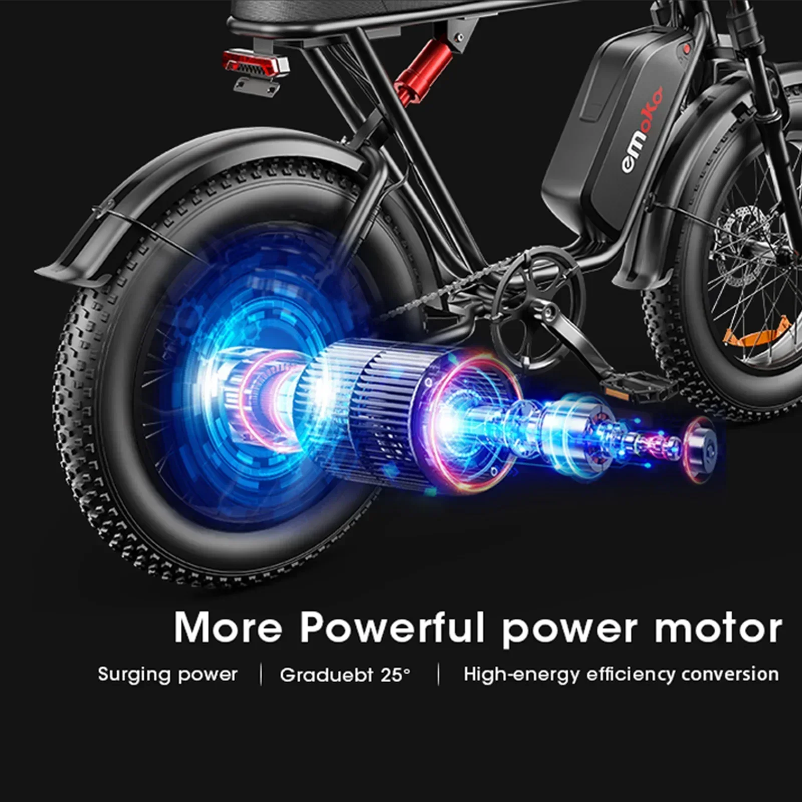 EMOKO C91 Electric Bike 1000W Motor 48V 17.5Ah/20Ah Lithium Battery Fat Tire Mountain Bike 20