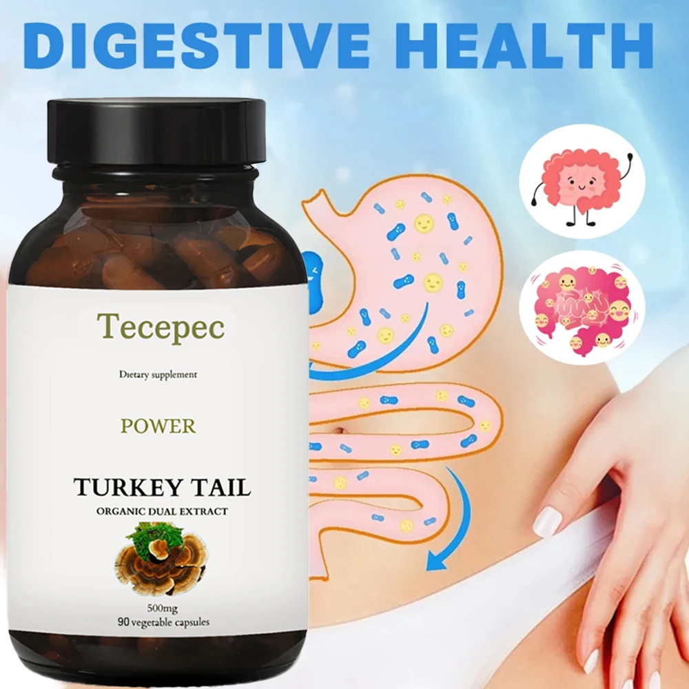 Organic Turkey Tail Mushrooms - Immune System Booster, Non GMO , Vegan Friendly, Maximum Strength Supplement