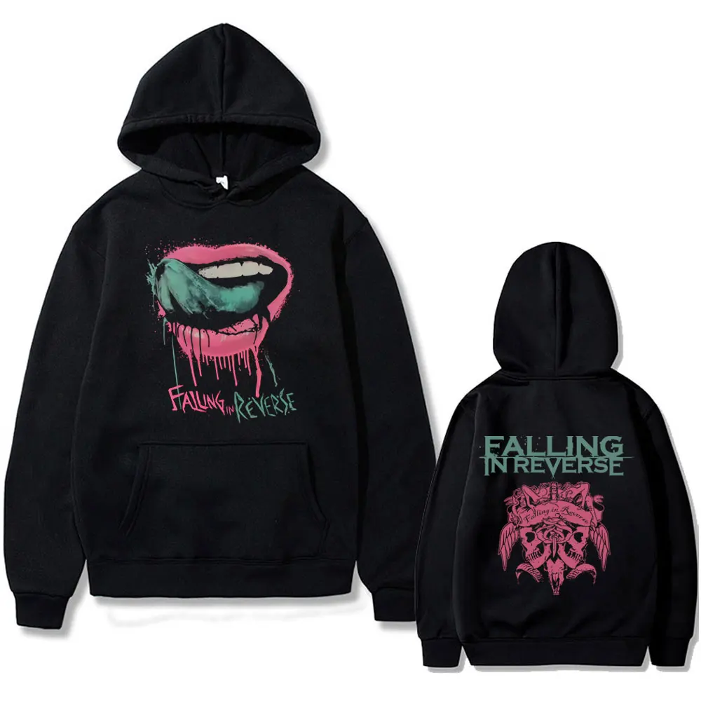 

Толстовка с двусторонним принтом Falling in Reverse для мужчин и женщин, винтажная толстовка с капюшоном в готическом стиле в стиле панк, мужская уличная одежда