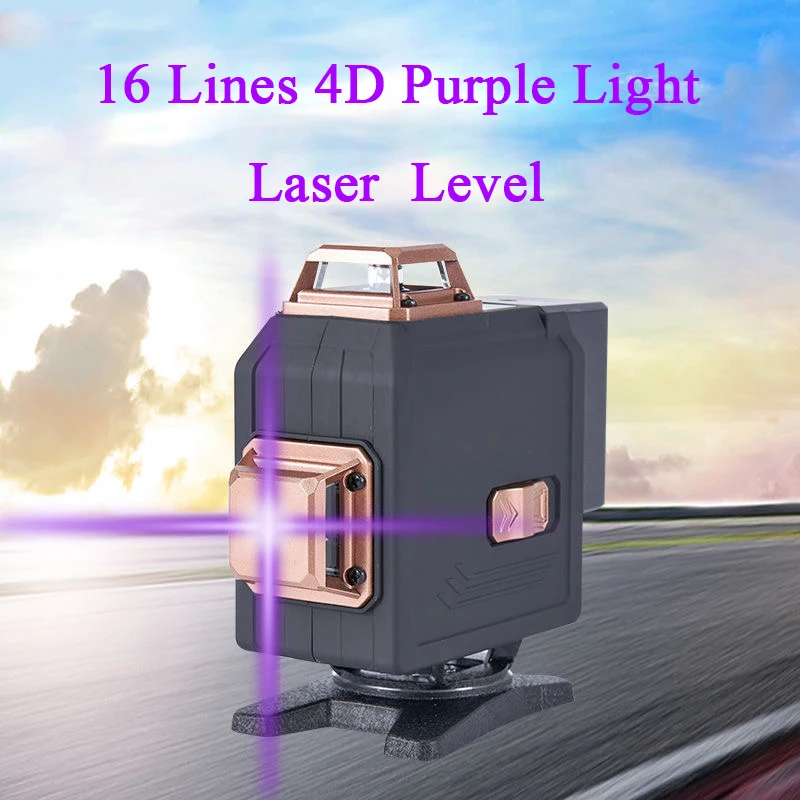 Laser Level 3D 4D 8/12/16 Line Powerful Purple Light Digital Display 360° Horizontal Vertical Self-Leveling System Measure Tools