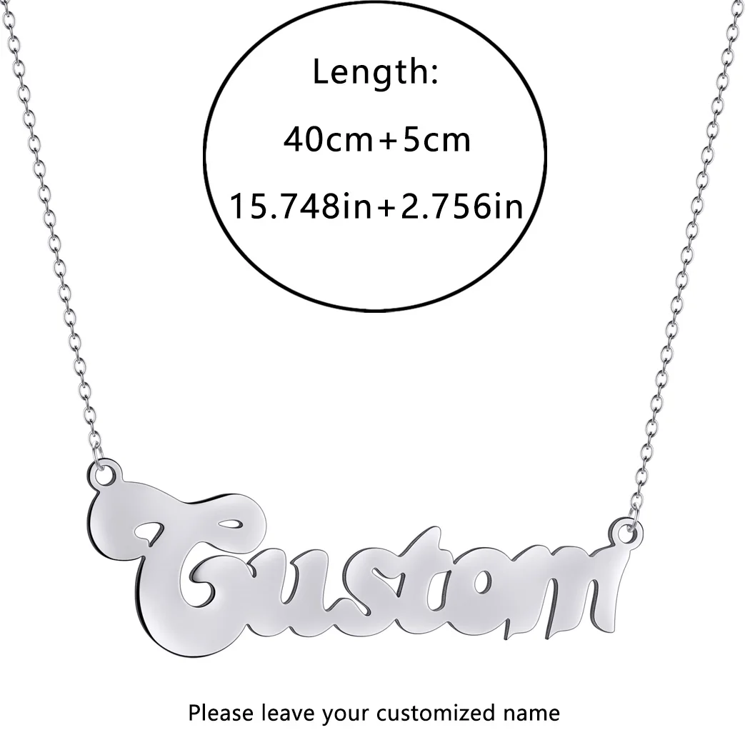 QIAMNI Custom Name Necklace for Women Men Birthday Gift Personalised Letter Pendant Stainless Steel Jewelry Chain Choker Collar