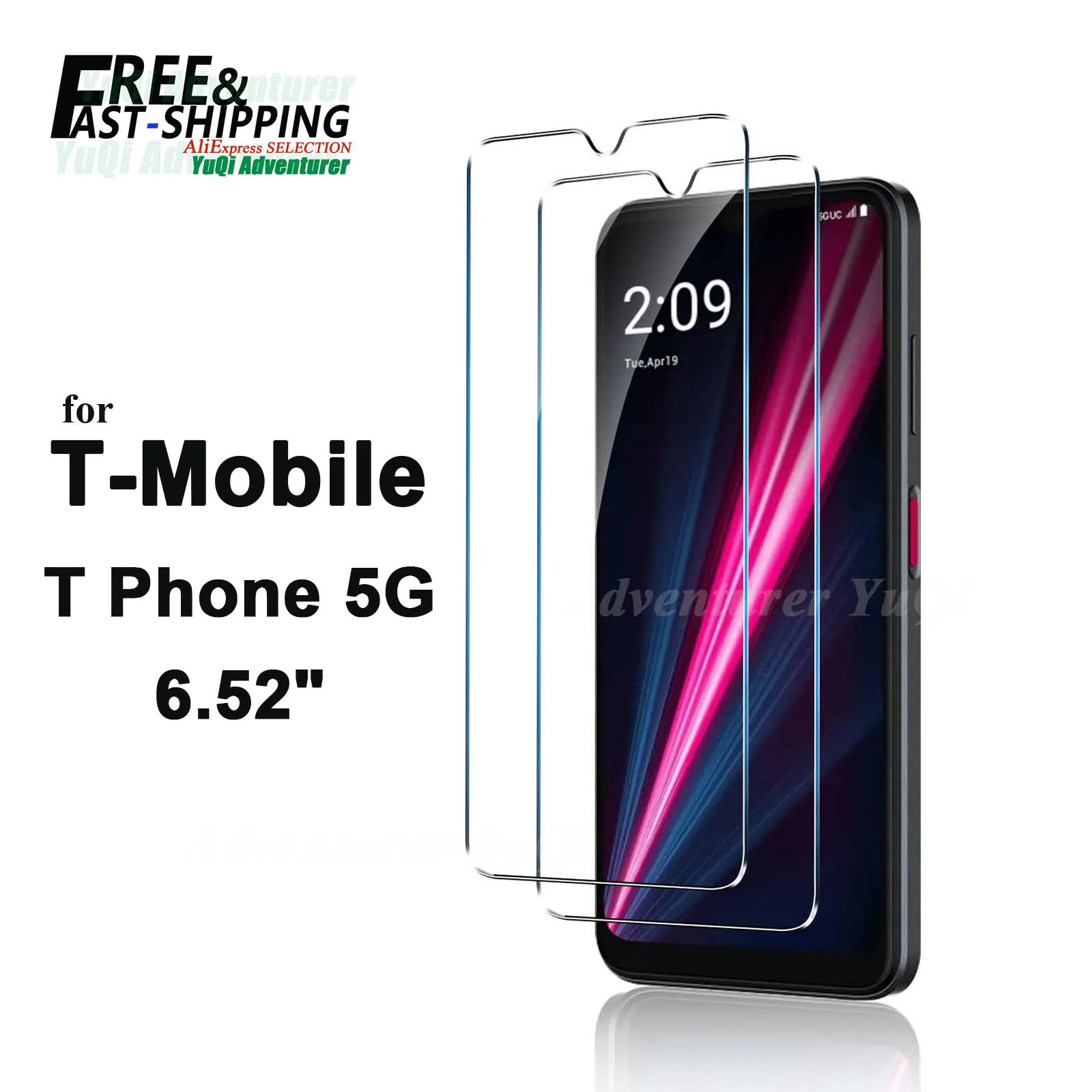 Screen Protector For T-Mobile T Phone 5G Tempered Glass HD Crystal High Aluminum 9H  Case Friendly