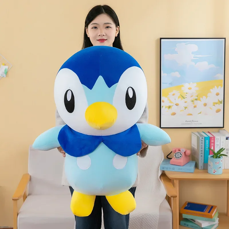 2024 Pokemon Piplup Plush Toys Cute Cartoon Stuffed Soft Toys Anime Penguin Plushie Big Doll Throw Pillow Kids Birthday Gift