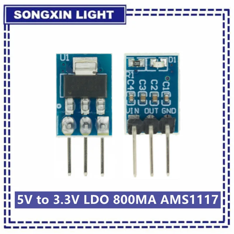 1Pcs New LDO 800MA DC 5V to 3.3V Step-Down Power Supply Module - AMS1117 Module AMS1117-3.3 Module