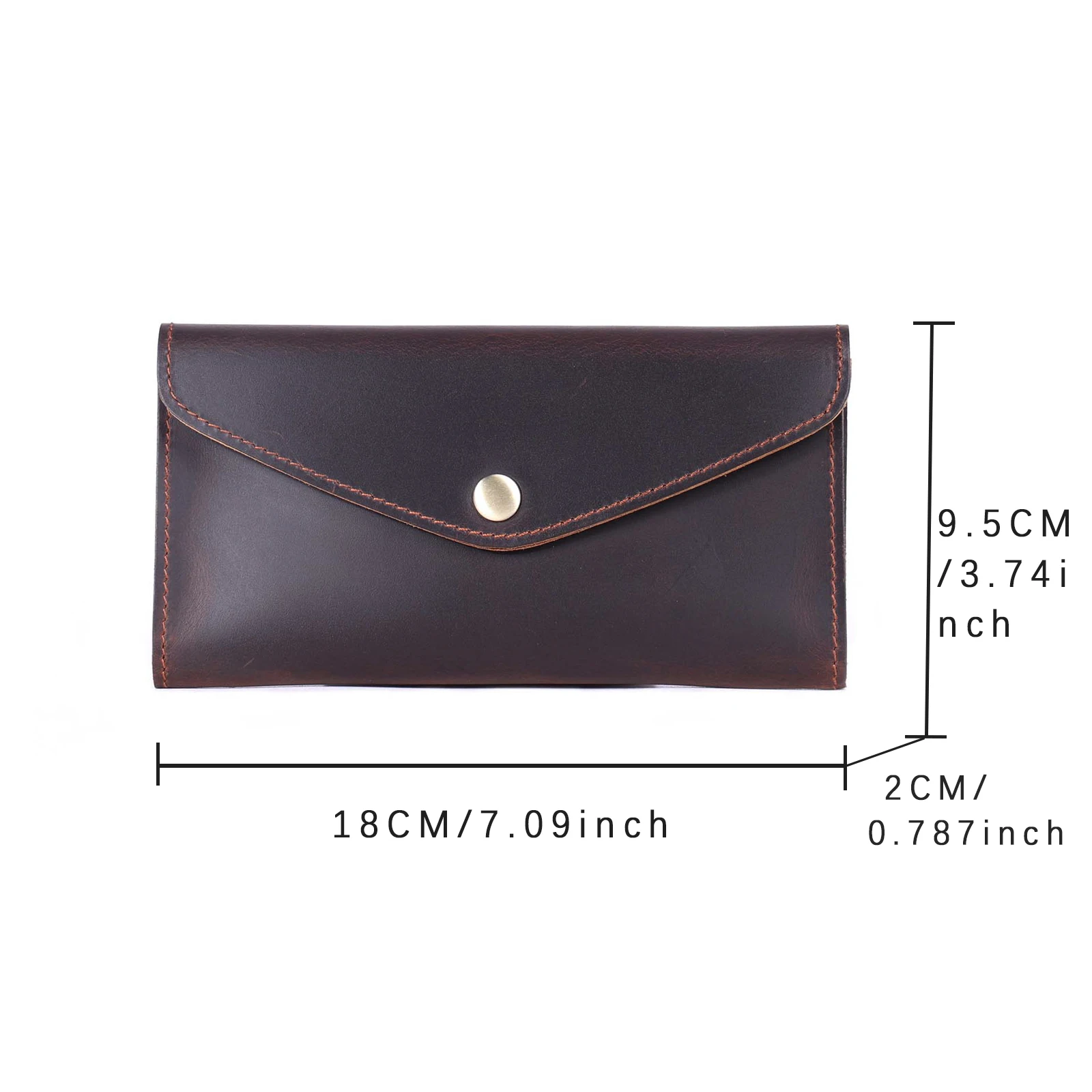 S.WORKER Vintage Echtleder-Clutch-Tasche Handgefertigte Herren-Langbörse für Handy, Bargeld und Karten. – Detail 2